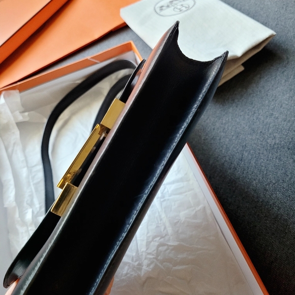 Hermes Constance 23 Box Leather Gold H Shoulder Bag Vintage Black - Picture 7 of 15